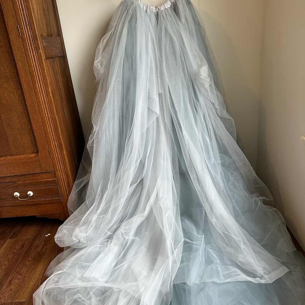 Glacier Blue textured Tulle Ballgown Skirt